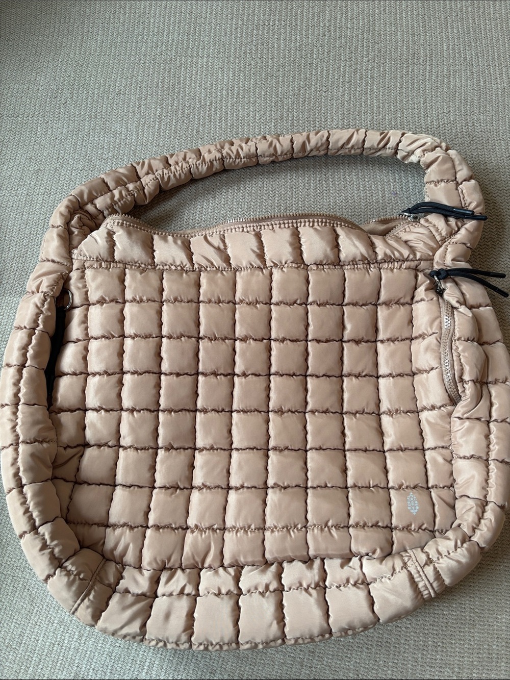 FP Movement by Free People Quilted Puffy Shoulder Bag in Beige